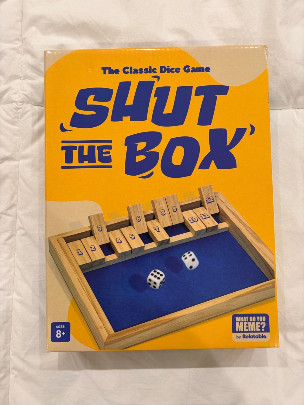 BRAND NEW Shut the Box Dice Game - Yellow and Blue